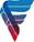 A logo with a blue and red design

Description automatically generated