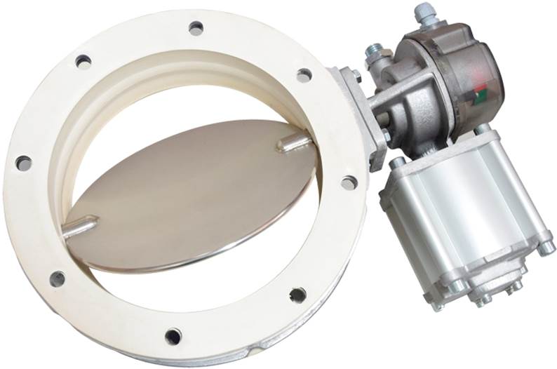 A close-up of a white valve

Description automatically generated